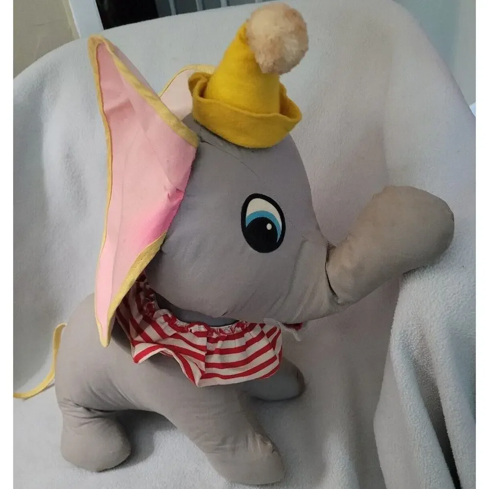 Vintage USA Disney Dumbo Plush Toy Cloth Commonwealth NY Circus Large Doll
